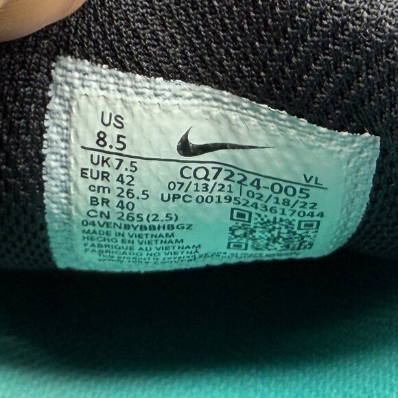 Nike Force Zoom Trout 7 Pro Baseball Cleats Men's Size 8.5 Black White Athletic - Picture 13 of 13